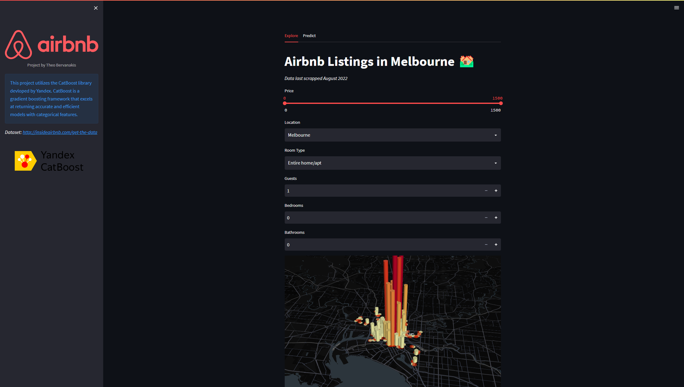 Airbnb streamlit form